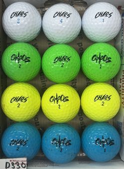 12 Wilson Chaos Golf Balls 5/4a Lot D330