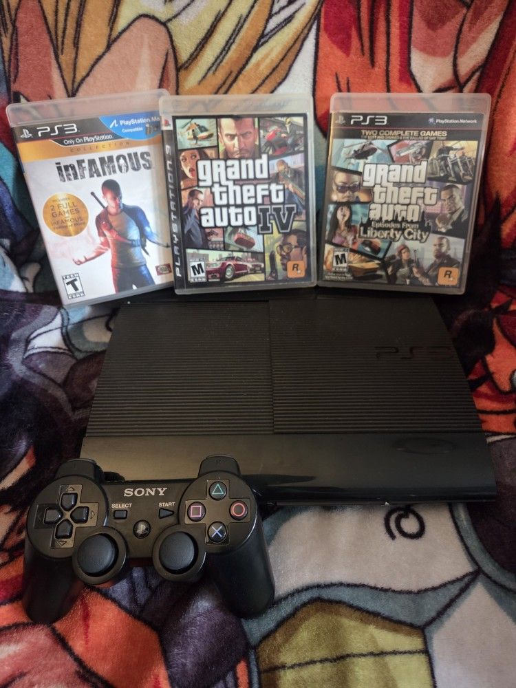 Sony Playstation 3 Super Slim 500GB Console with 3 Games