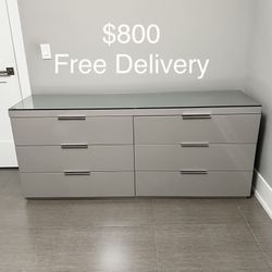 72 inch “Cattelan Italia” high gloss gray dresser sideboard tv stand console - Free Delivery 