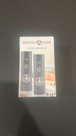 ARMONY HOME Electric Salt & Pepper Grinder Set Automatic Gravity Black New