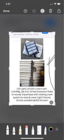 Lind Mfg LED Light Set 30,000 Lumens with Tripod