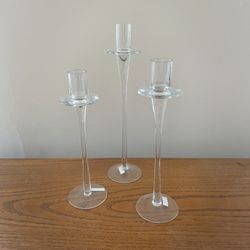 Glass Candlesticks 