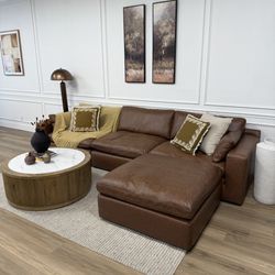Cozy Leather Couch FREE Delivery
