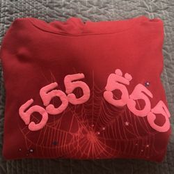 Sp5der Hoodie Number 555 Color Red Size XL