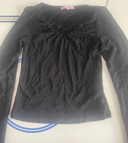 Black long sleeve glitter Top