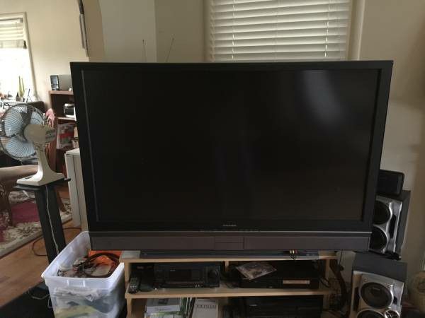 Mitsubishi 60 inch DLP TV with remote control and HDMI ports $250