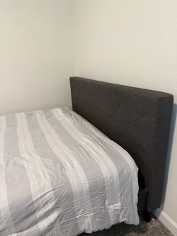 Queen Bed Frame + Mattress – Good Condition