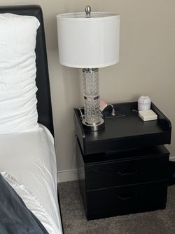 Black Nightstand set with Two Drawers