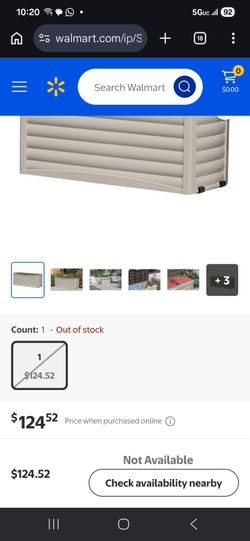 Suncast Outdoor Patio 103 Gallon Deck Box, Resin, Light Taupe, 56.5 in D x 24 in H x 21 in W, 25 lb