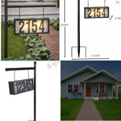 Solar Metal Address Signs for Yard 