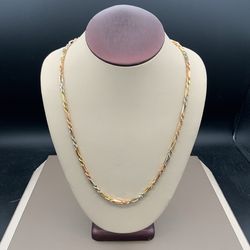 ROPE MILANO NECKLACE TRI COLOR 35.5 GRAMS 26”