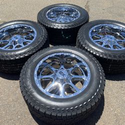 20x10 New XD Chrome Rims ( 8 lug ford f250 f350) & Open Range 295/60LT20 AT tires ~ great tread 