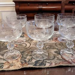 30 Year Old Crystal Champagne Glasses (Set Of Six)