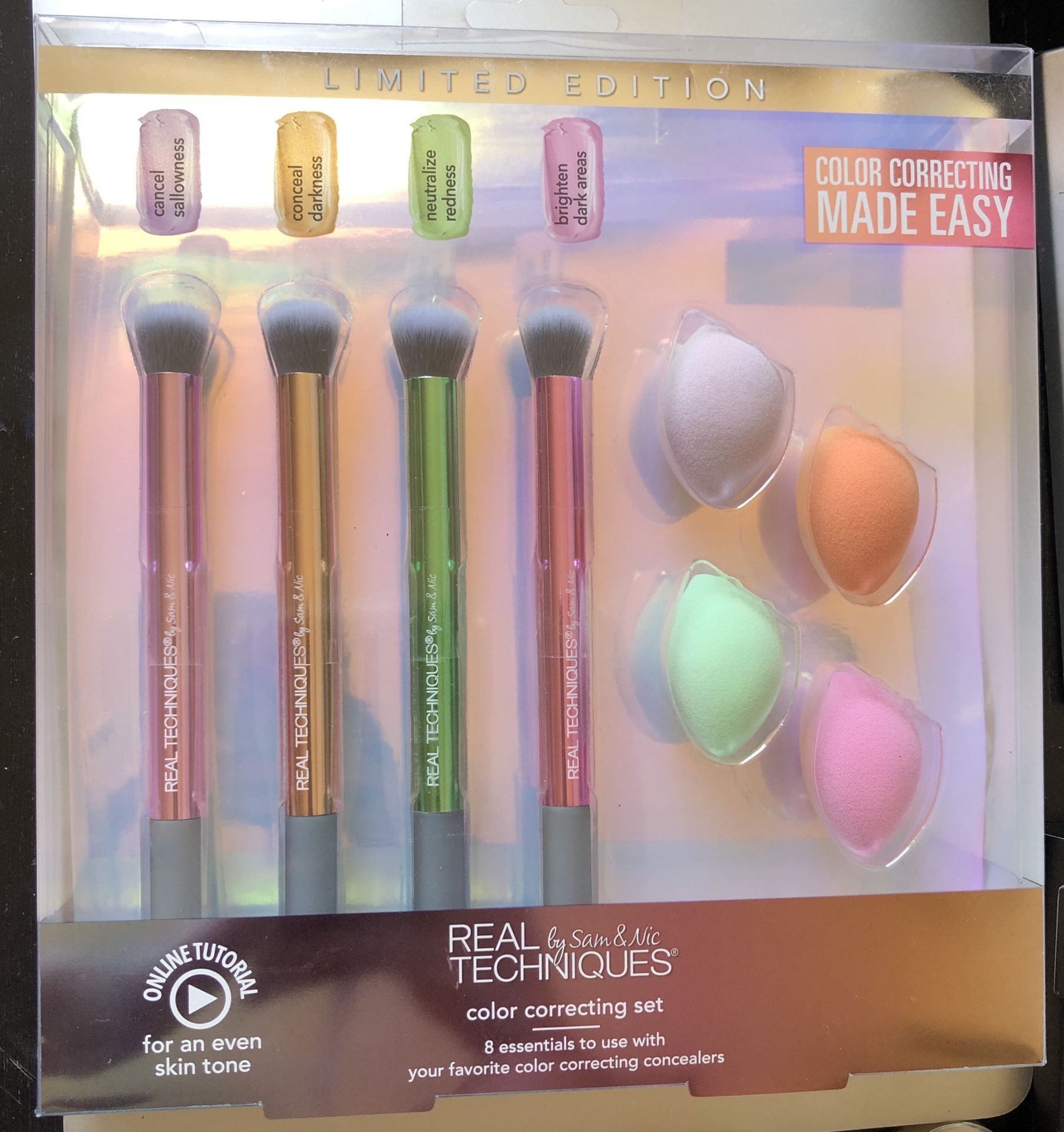 Real Techniques-Color Correcting Essentials-Makeup Brush Set-Cancel Sallowness,