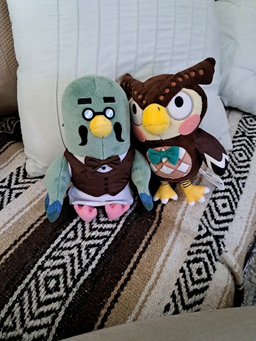 Animal Crossing Plushies (Blathers & Brewster)