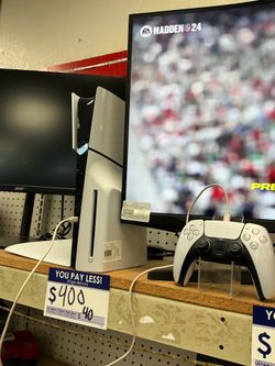 Ps5 with controller and cords. Side plate clips are broken.