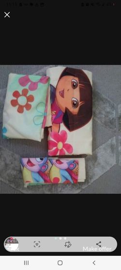 Dora Bed Sheets And Curtins
