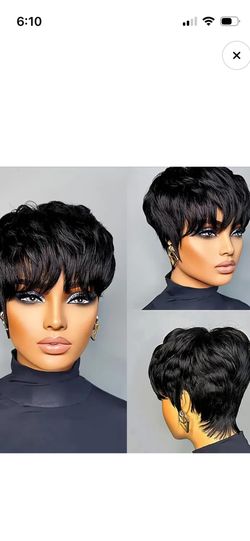Pixie Shot Hair Wig Human Hair 