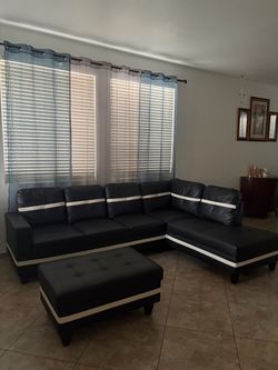 Black leather couch