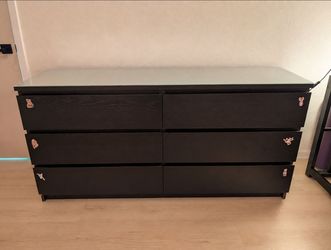 IKEA Malm 6-Drawer Double Dresser Black-Brown