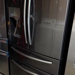 Black Stainless Steel Four Door Samsung Refrigerator 