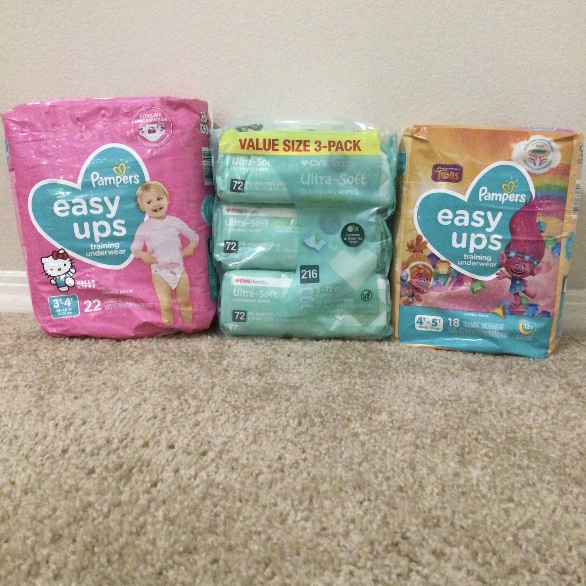 Pampers Easy Ups And Wipes Bundle