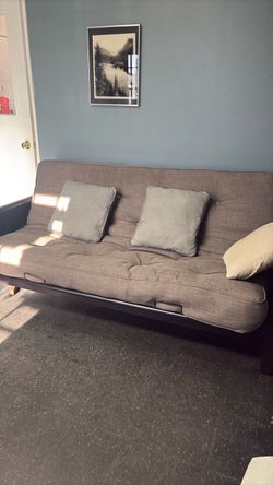 Gray Fabric Futon Sofa Bed