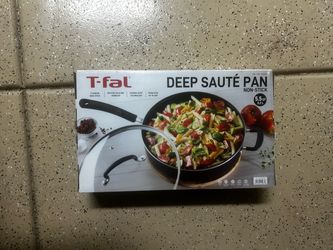 T-fal 5.5-quart Deep Sauté Pan with a glass lid