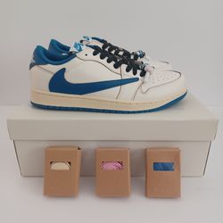 Jordan 1 Retro Low OG SP Fragment x Travis Scott Sail Military Blue
