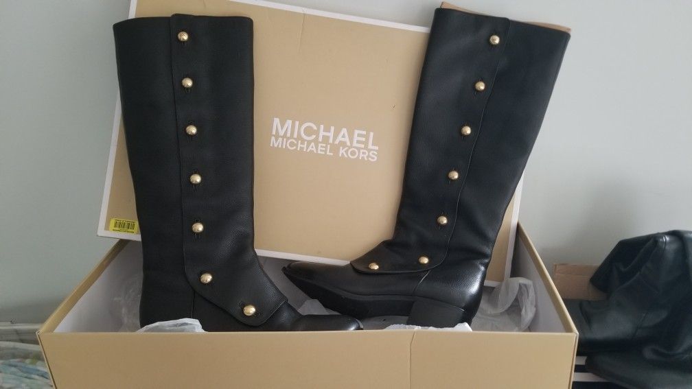 Michael Kors Leather Boots Size 8M