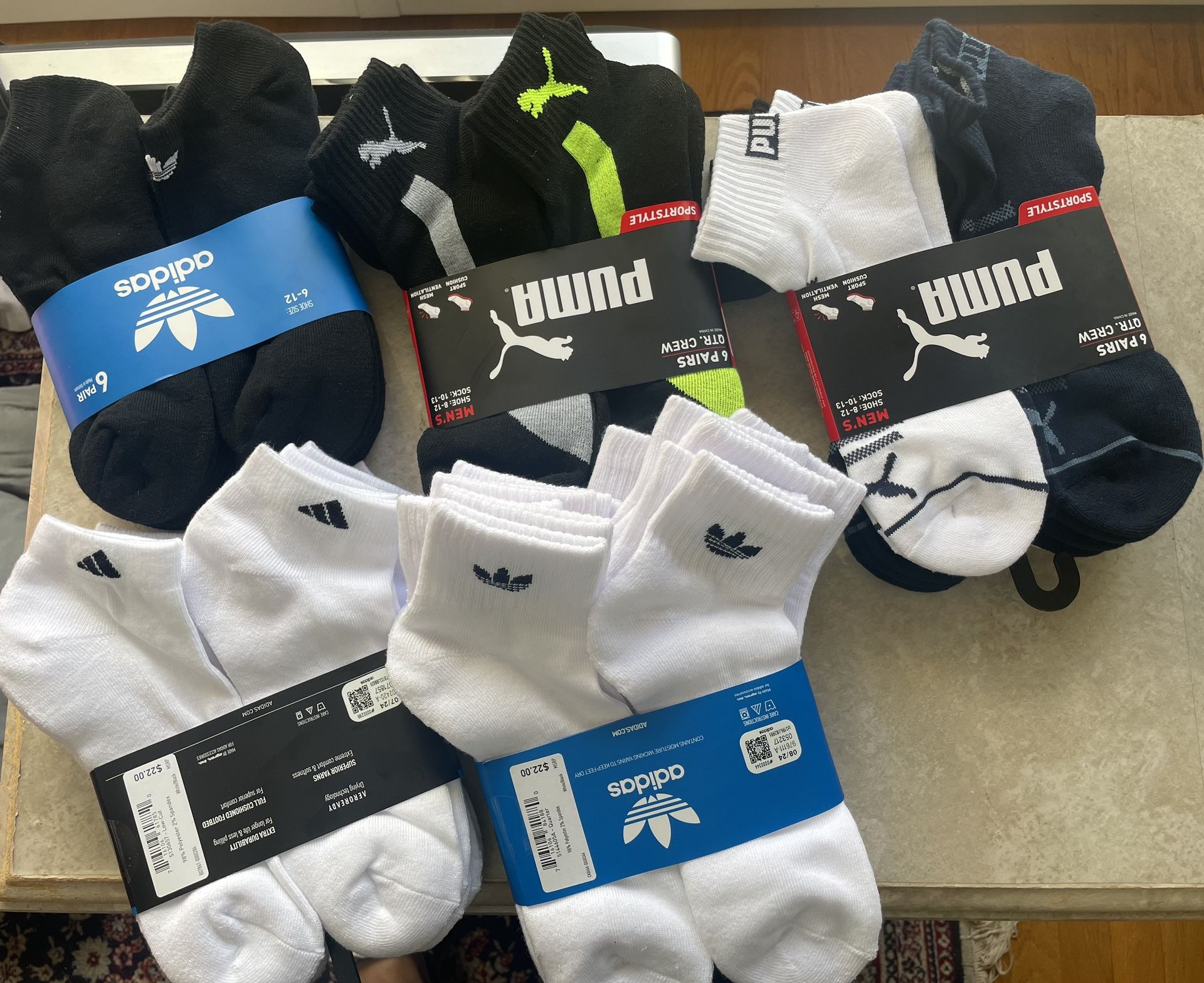 Adidas And Puma Socks