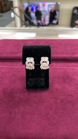 14K White Gold Diamonds Earrings 6.3 grams