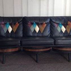Whiskey Barrel Vintage Brothers furniture of KY Couch and Table