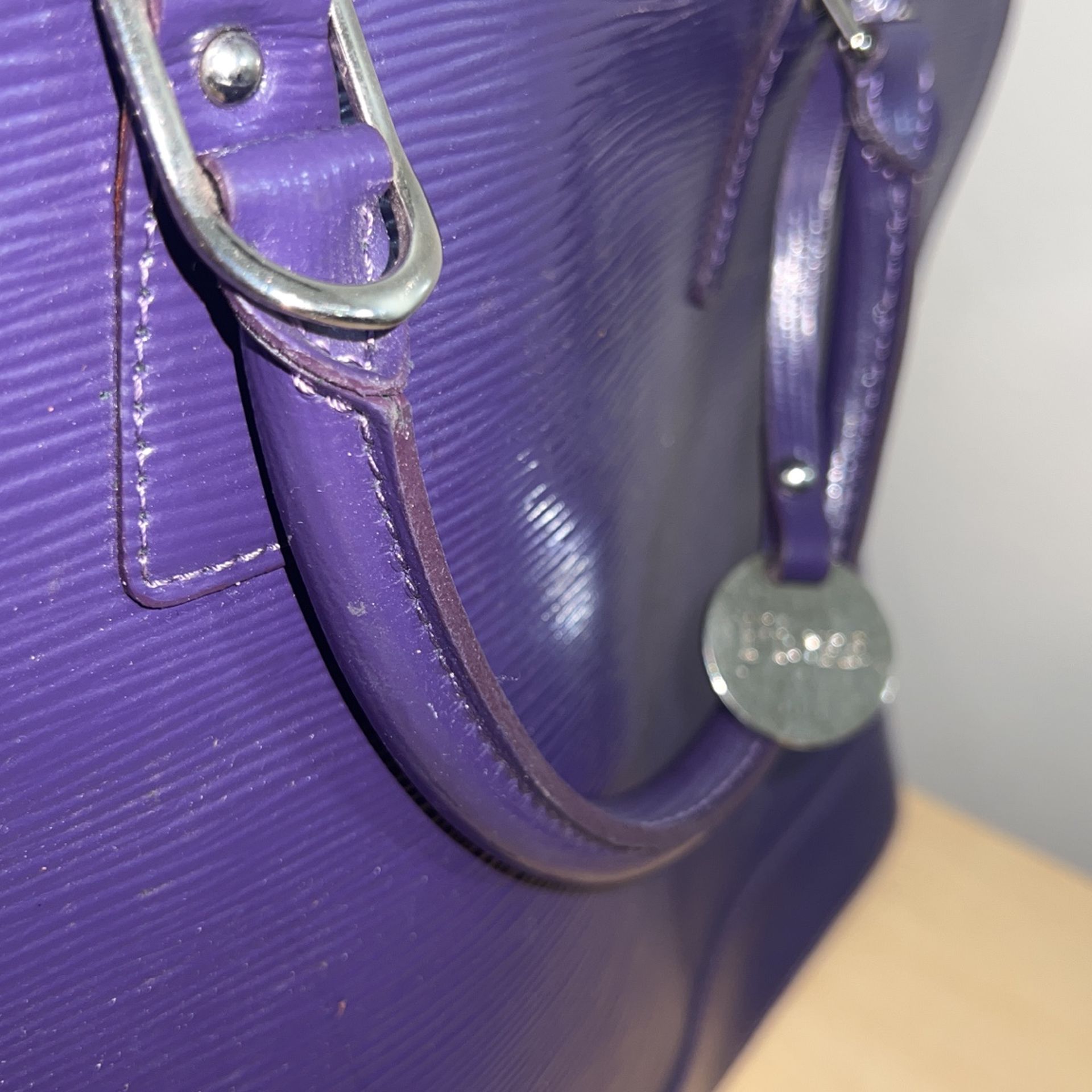 Womens Purple Fiore Italian Leather Shoulder/Tote