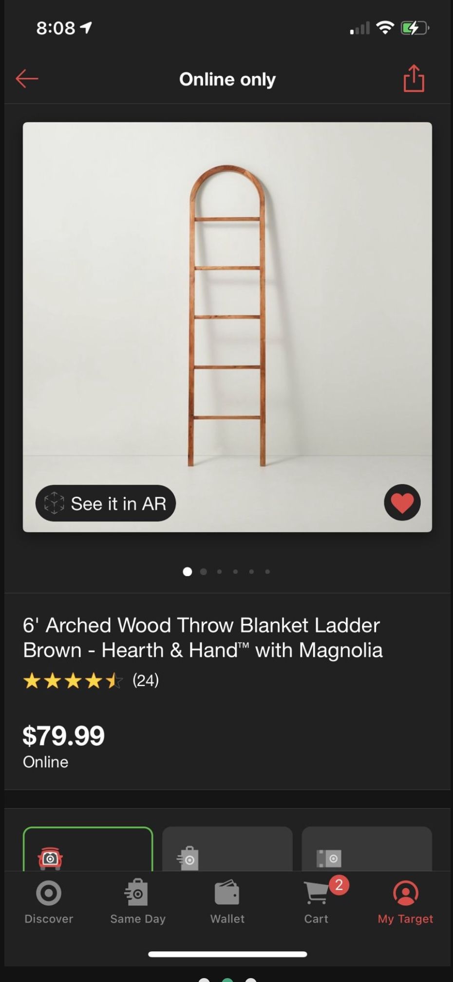 Hearth & Hand With Magnolia 6’ Ladder Shelf brown