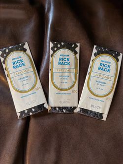 New J&P Coats Black Medium Rick Rack – Lot of 3