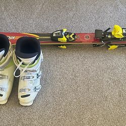 Women’s Rossignol Skis (150 cm) and Rossignol Shoes (24.5)