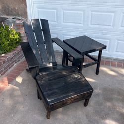 Adirondack Chair And Ottoman With Table