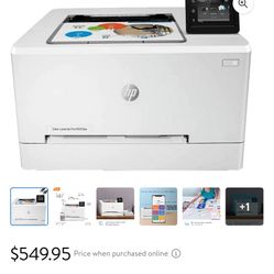 HP Color Laserjet Pro M255dw Wireless Laser Printer-Remote Mobile Print, Auto 2-Sided Printing，22 ppm, 250-Sheet，Compatible with Alexa, White-Bundle w