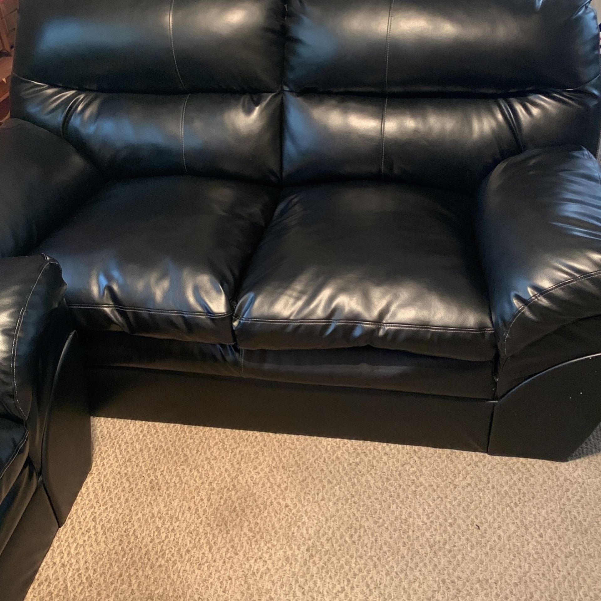  Black Ashley Leather Couch And Love Seat Barley Used OBO