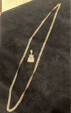 .925 / 26” inch,  Chain w Money Bag Pendant