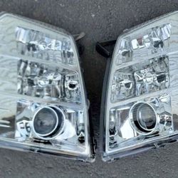 07-14 Cadillac Escalade Esv Ext Projector Headlights Luces Calaveras Micas Faros Focos Faroles Headl
