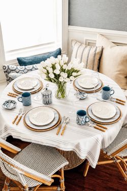 Pottery Barn Coastal Fish Salad Dessert Plates Complete Set 4 EUC Beach House Kitchen Dishes Decor