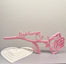 STRATA 3D Prints - Standing Rose w/ Base & CUSTOM NAME