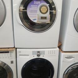 Kenmore And Samsung Front Load Mixed Washer And Dryer Set 