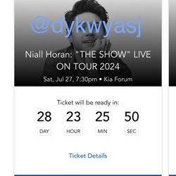 PRICE LOWERED!!! Niall Horan “THE SHOW” LA tix