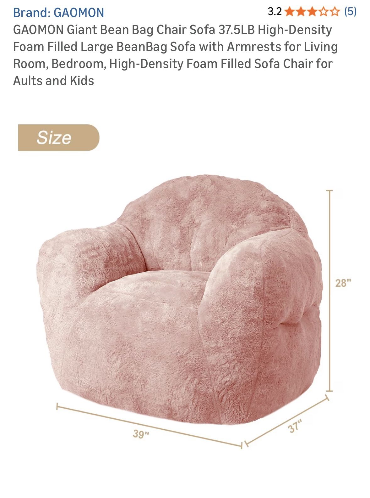 Pink Bean Bag Chair