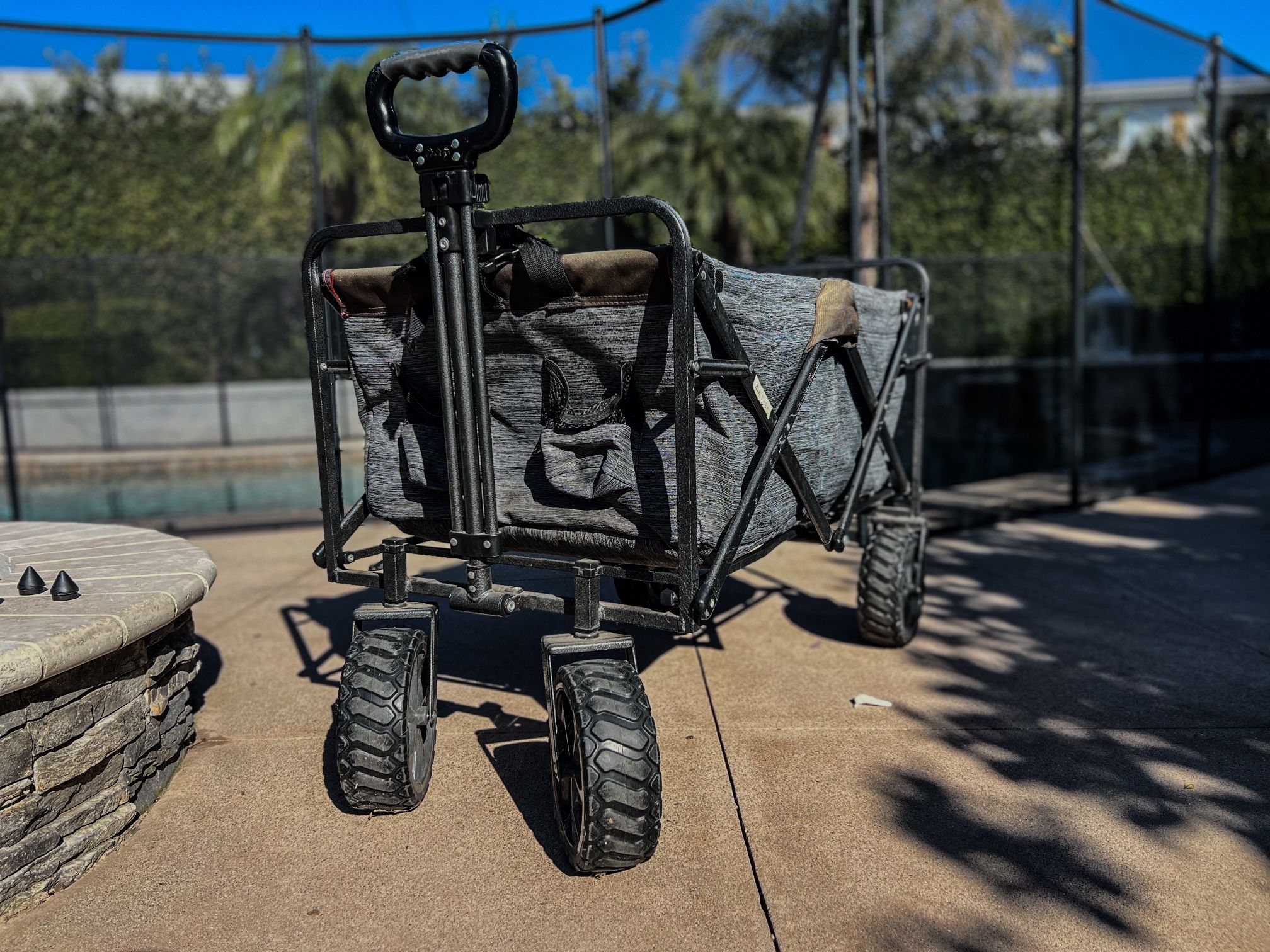 Durable Foldable Wagon, With Large Outdoor Wheels 