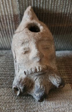 Roman Art Figure, Ritual Hand Made Oil Lamp
