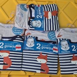 New Baby Gowns 0/6 Months